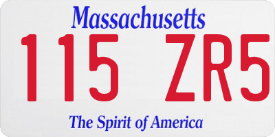 MA license plate 115ZR5
