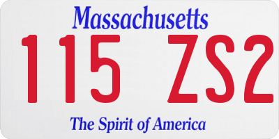 MA license plate 115ZS2