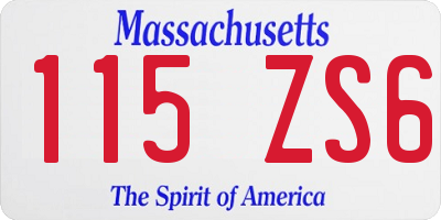 MA license plate 115ZS6