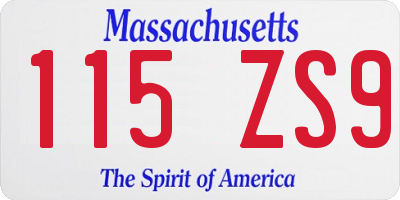 MA license plate 115ZS9