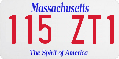 MA license plate 115ZT1