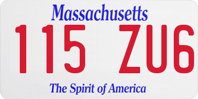 MA license plate 115ZU6