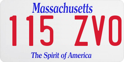 MA license plate 115ZV0