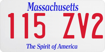 MA license plate 115ZV2