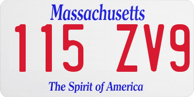 MA license plate 115ZV9