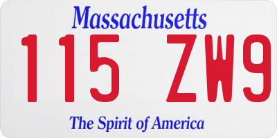 MA license plate 115ZW9