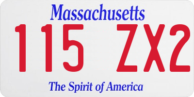 MA license plate 115ZX2