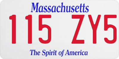 MA license plate 115ZY5