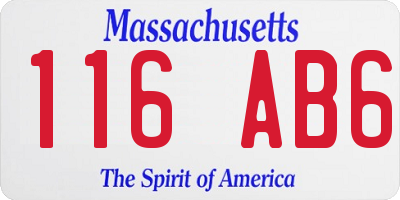 MA license plate 116AB6