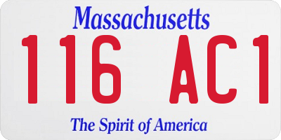 MA license plate 116AC1