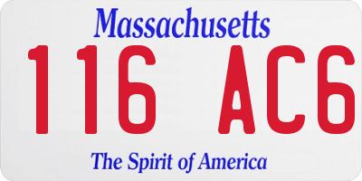 MA license plate 116AC6