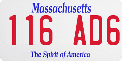 MA license plate 116AD6