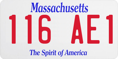 MA license plate 116AE1