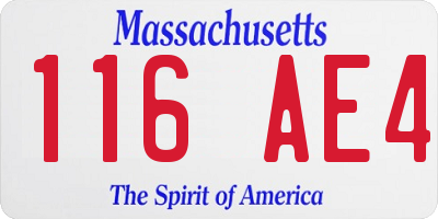 MA license plate 116AE4