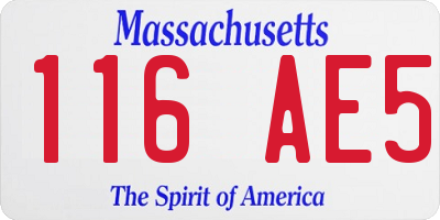MA license plate 116AE5