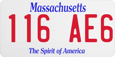 MA license plate 116AE6