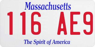 MA license plate 116AE9