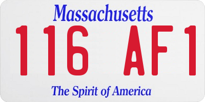 MA license plate 116AF1