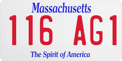 MA license plate 116AG1