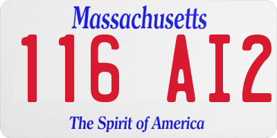 MA license plate 116AI2