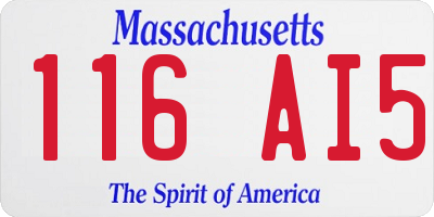 MA license plate 116AI5