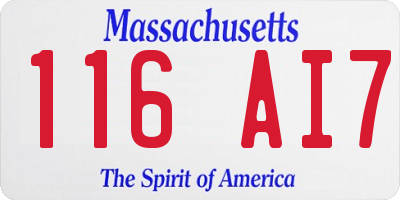 MA license plate 116AI7