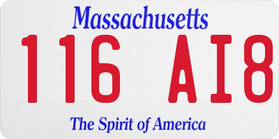 MA license plate 116AI8