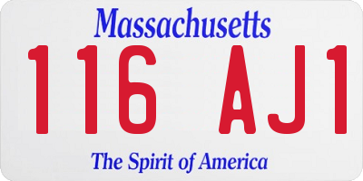 MA license plate 116AJ1