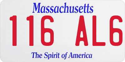 MA license plate 116AL6