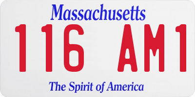MA license plate 116AM1