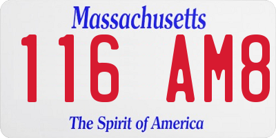 MA license plate 116AM8