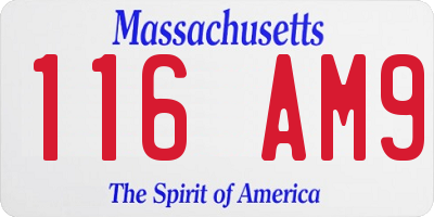 MA license plate 116AM9