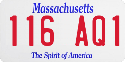 MA license plate 116AQ1