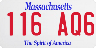 MA license plate 116AQ6