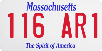 MA license plate 116AR1