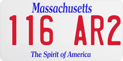 MA license plate 116AR2