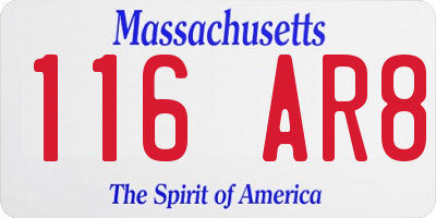 MA license plate 116AR8