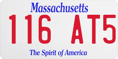 MA license plate 116AT5