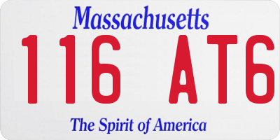 MA license plate 116AT6
