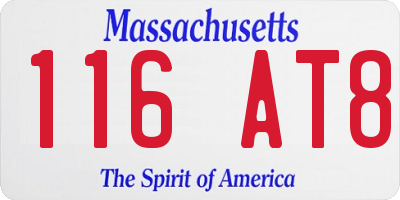 MA license plate 116AT8