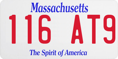 MA license plate 116AT9