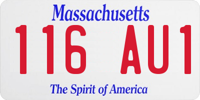 MA license plate 116AU1