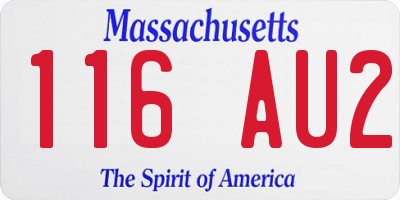 MA license plate 116AU2
