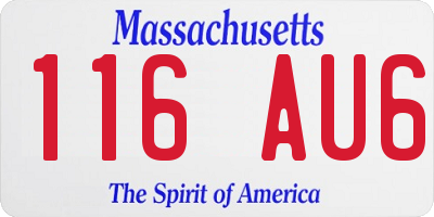 MA license plate 116AU6