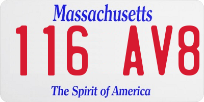 MA license plate 116AV8
