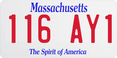 MA license plate 116AY1