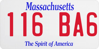 MA license plate 116BA6