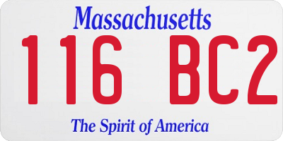 MA license plate 116BC2