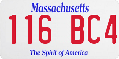 MA license plate 116BC4