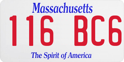 MA license plate 116BC6
